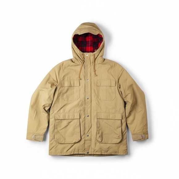 Vintage Woolrich Made in USA Tan Mountain Parka Wool Lined XL